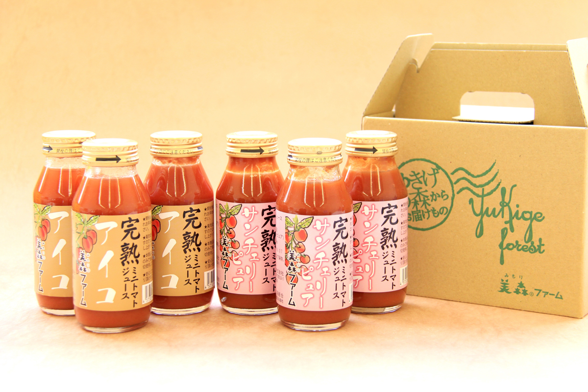 完熟トマトジュース 6本箱入り|美森ファーム
